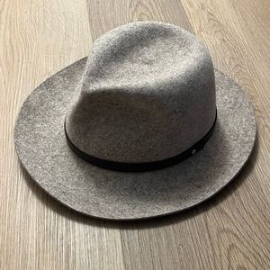 rag & bone Gray Felt Fedora with Black Band